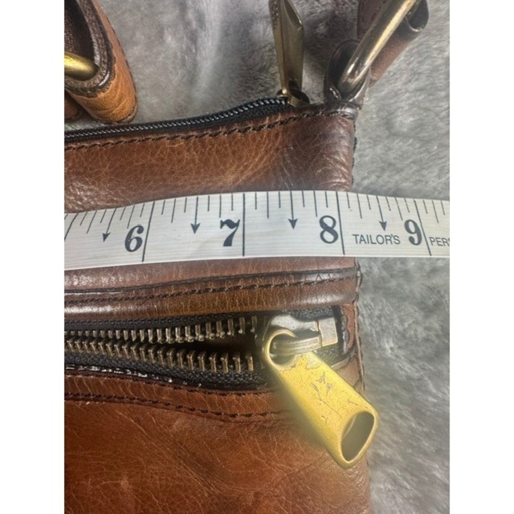 Fossil Crossbody Bag Women's S Brown Leather Messenger Vintage Style Zip Pocket - Picture 5 of 9